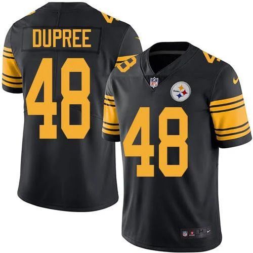 Men Pittsburgh Steelers #48 Bud Dupree Nike Black Vapor Color Rush Limited NFL Jersey